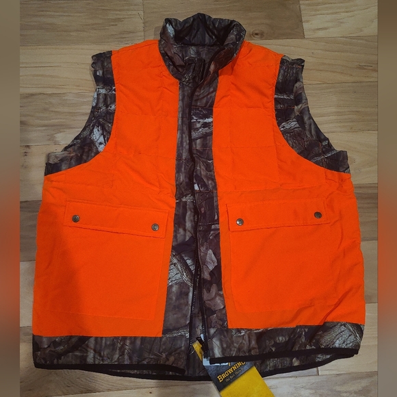 Browning Insulated Camo Orange reversible Vest - Picture 2 of 9